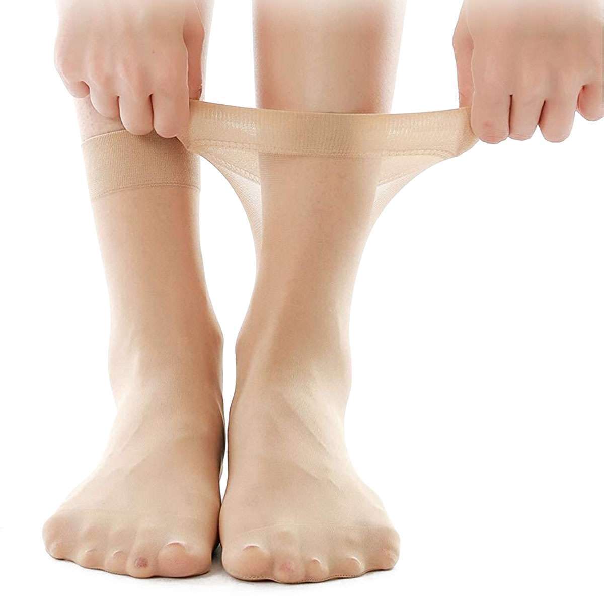 5/10Pairs Women Ankle Socks Nylon Ultra Thin Silk Sheer Outdoor Short Stockings