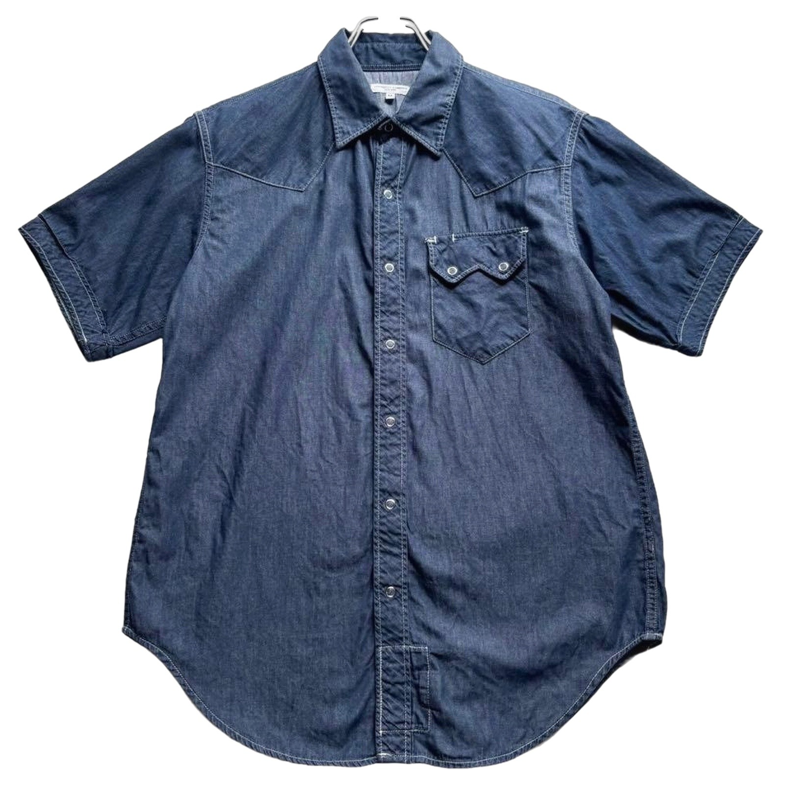 Engineered Garments Denim Short Sleeve Shirt M USA Made Cotton Indigo F/S