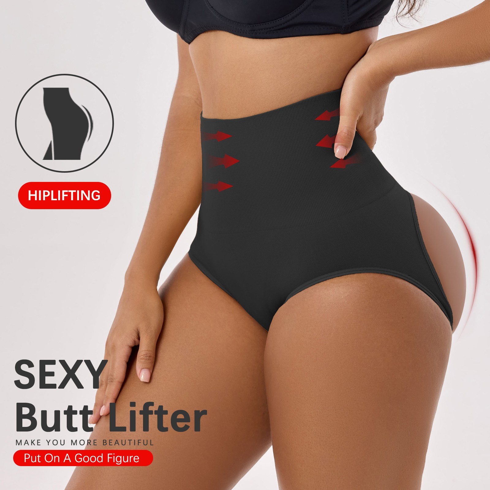 High Waist Butt Lifter Shapewear Tummy Control Open Hip Shaper Shorts