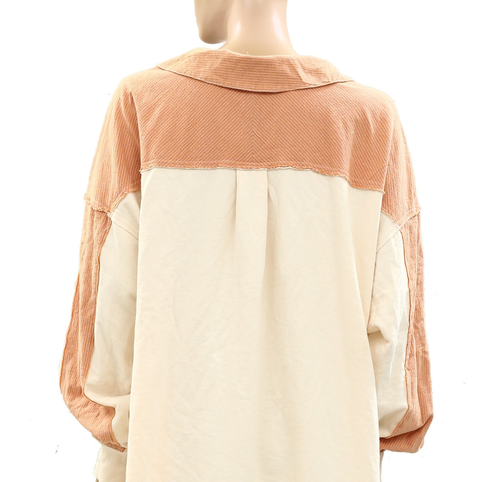 Free People Madeleine Sweatshirt Pullover Top Striped Oversized Slouchy L 271299