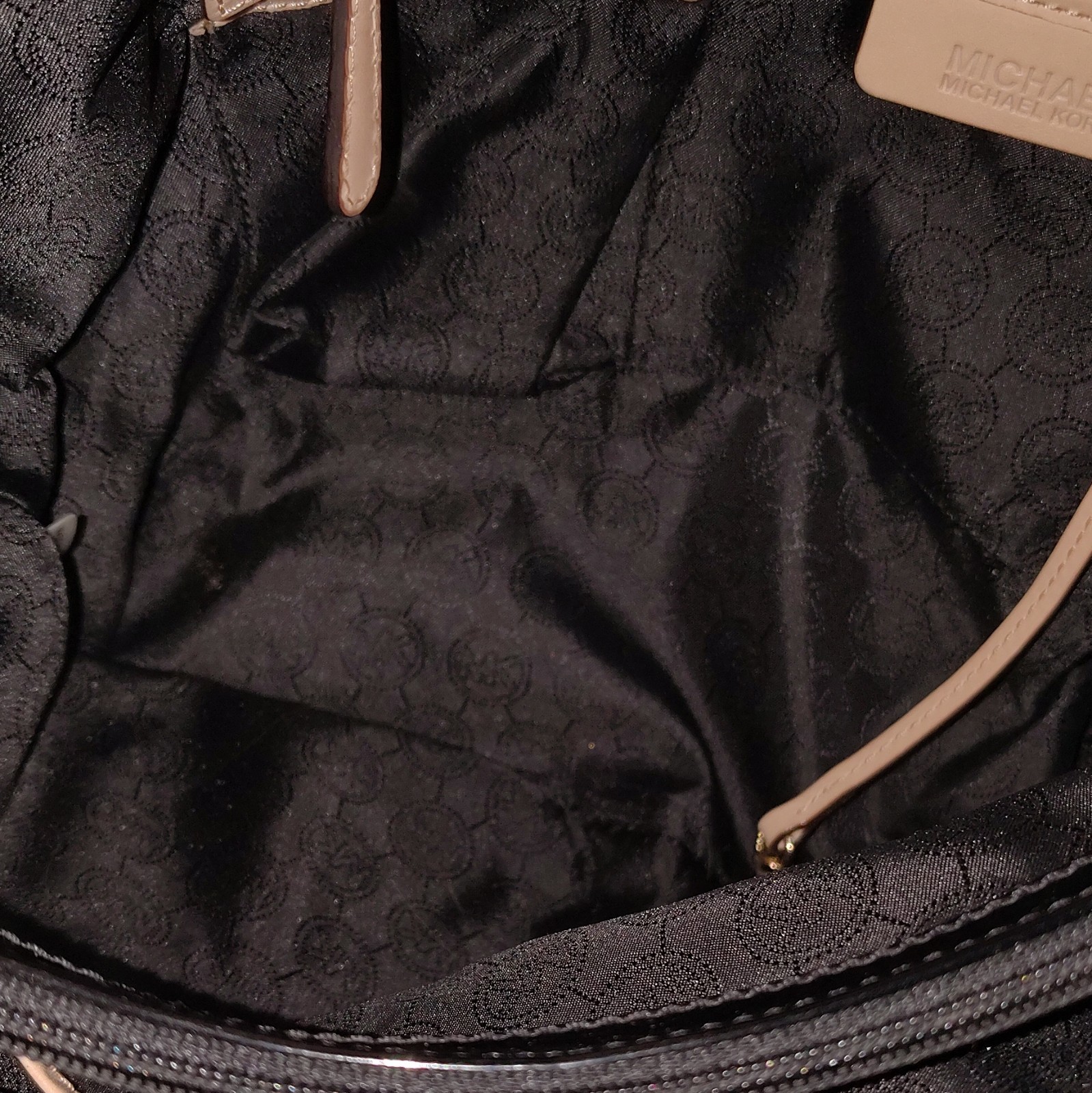 Michael Kors Black Patent Leather Jet Set Tote