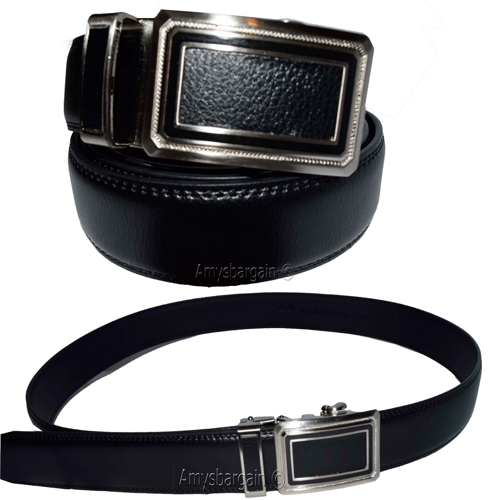 leather belt men’s belt quick lock belt auto lock belt dress/casual belt to 50″