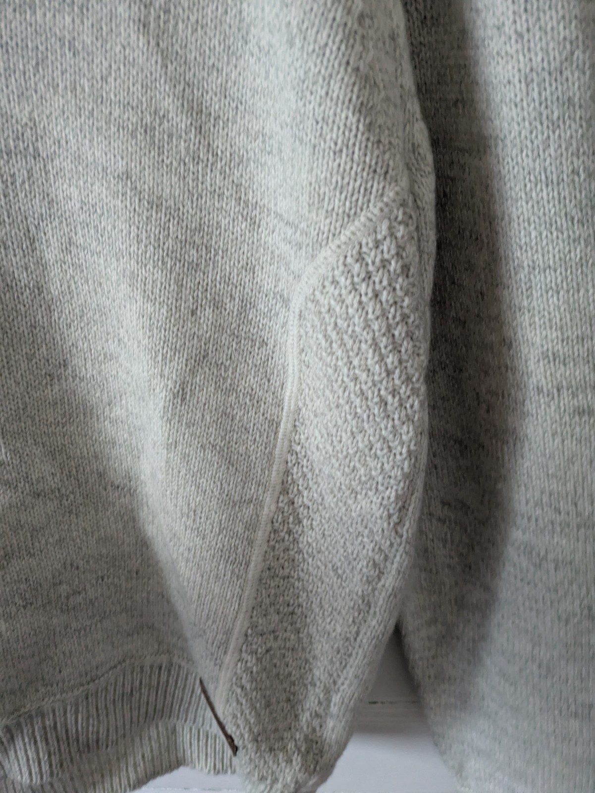 Emerald Isle Knitwear Mens Galway Jumper Heathered Light Gray Sz L Elbow Patches