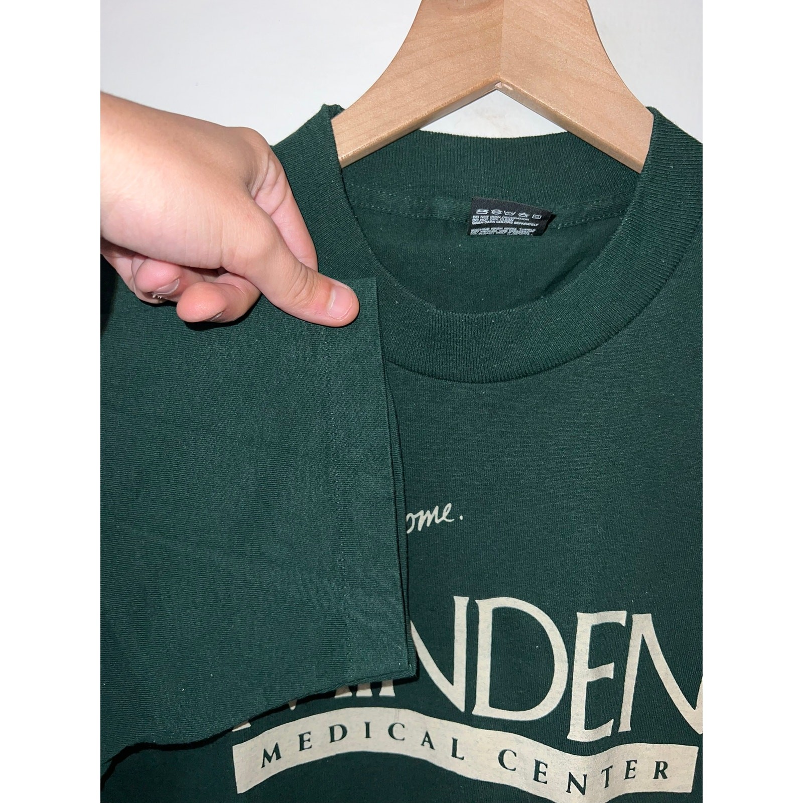 Vintage Minden Medical Center Shirt Green Single Stitched Tee VTG 90s Medium