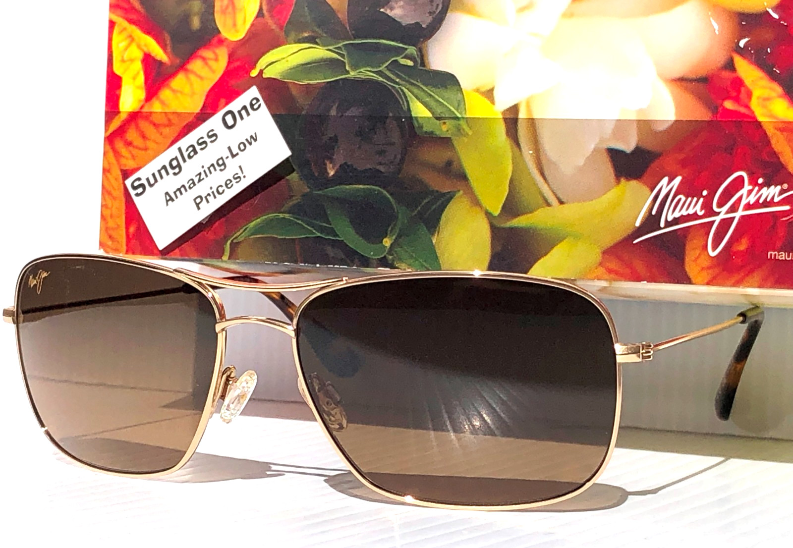 Maui Jim WIKI WIKI Shiny Gold POLARIZED HCL Bronze Lens Sunglass HS246-16