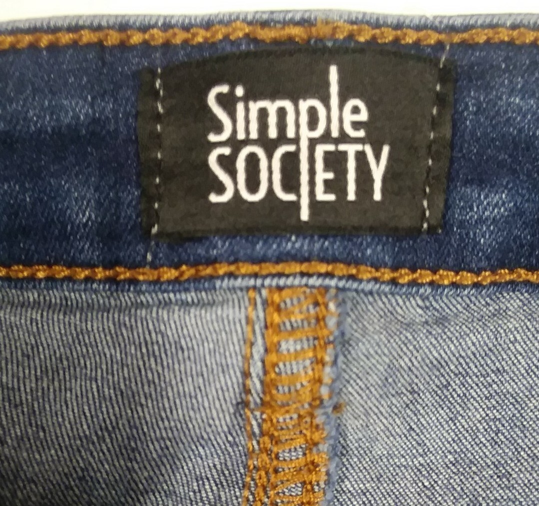 Simple Society Womens Blue Skinny Ankle Jeans Size 11/30 approx 30 x 26