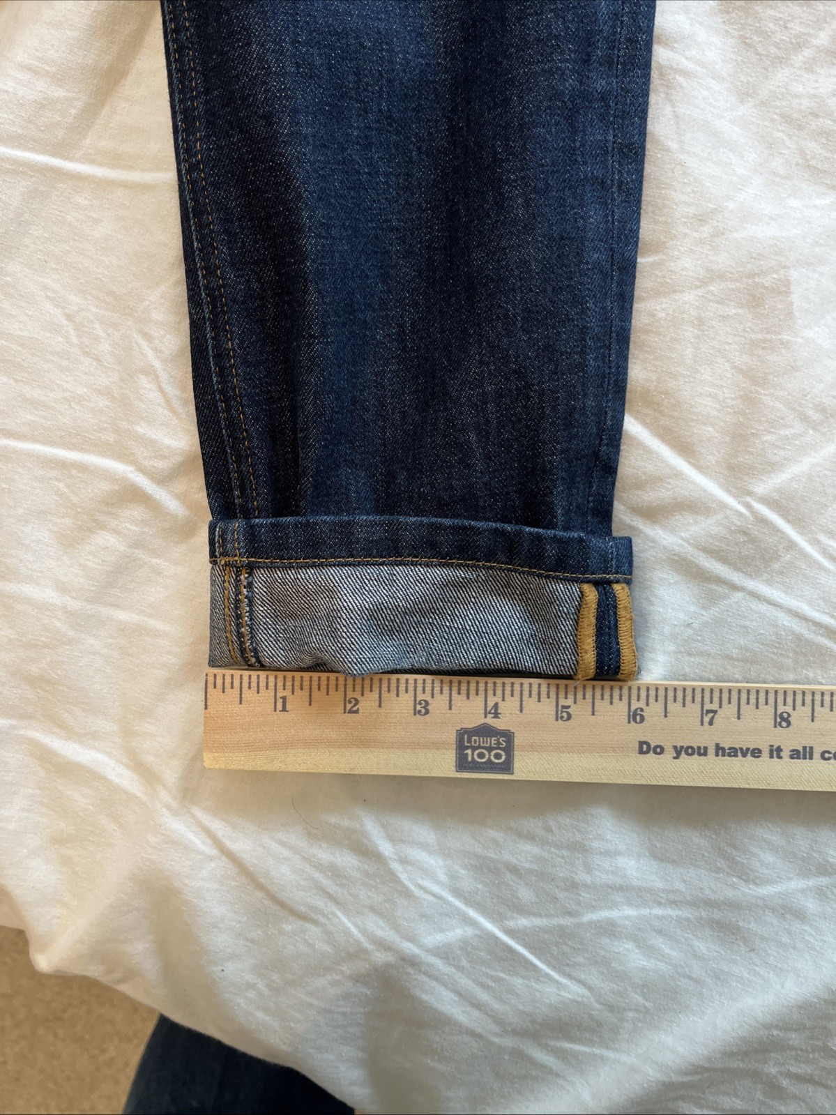 Asket Raw Denim Jeans – 31×34 (Fits 32×29 Cuffed) – Dark – 100% Organic Cotton