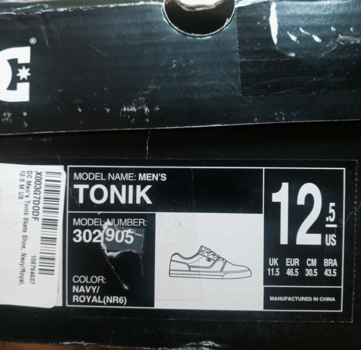 DC Skateboard Shoes – Tonik Royal Blue, Leather & Cloth Top, Mens Size 12.5