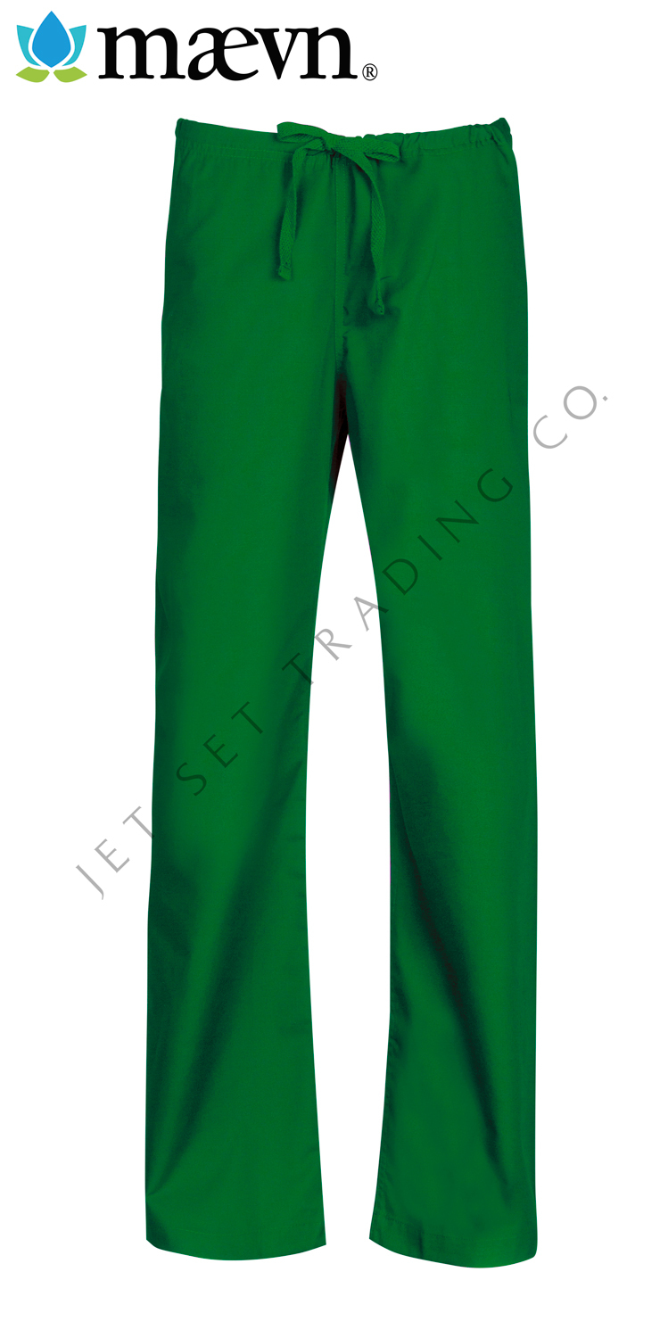 Maevn Unisex Hunter Green Scrub Set One Pocket Top Drawstring Pants 2XS to 2XL