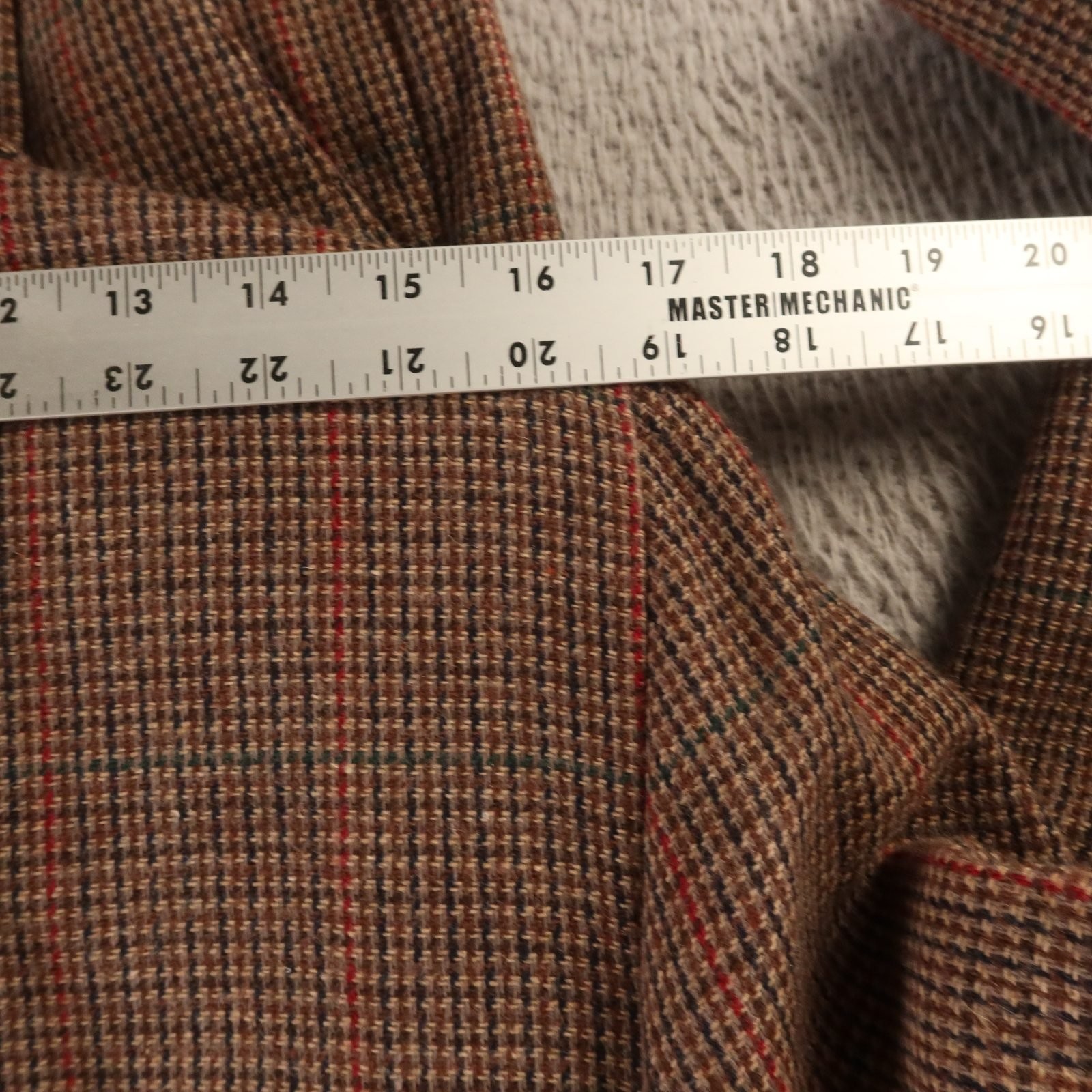 VTG Tweed Suit Womens 12 Brown Houndstooth Check Wool Blend Double Breasted
