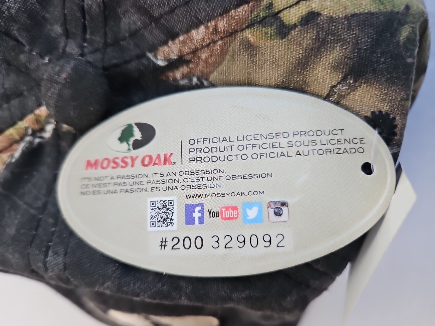 Mossy Oak Strapback Camo Baseball Cap One Size Adjustable Embroidered Logo