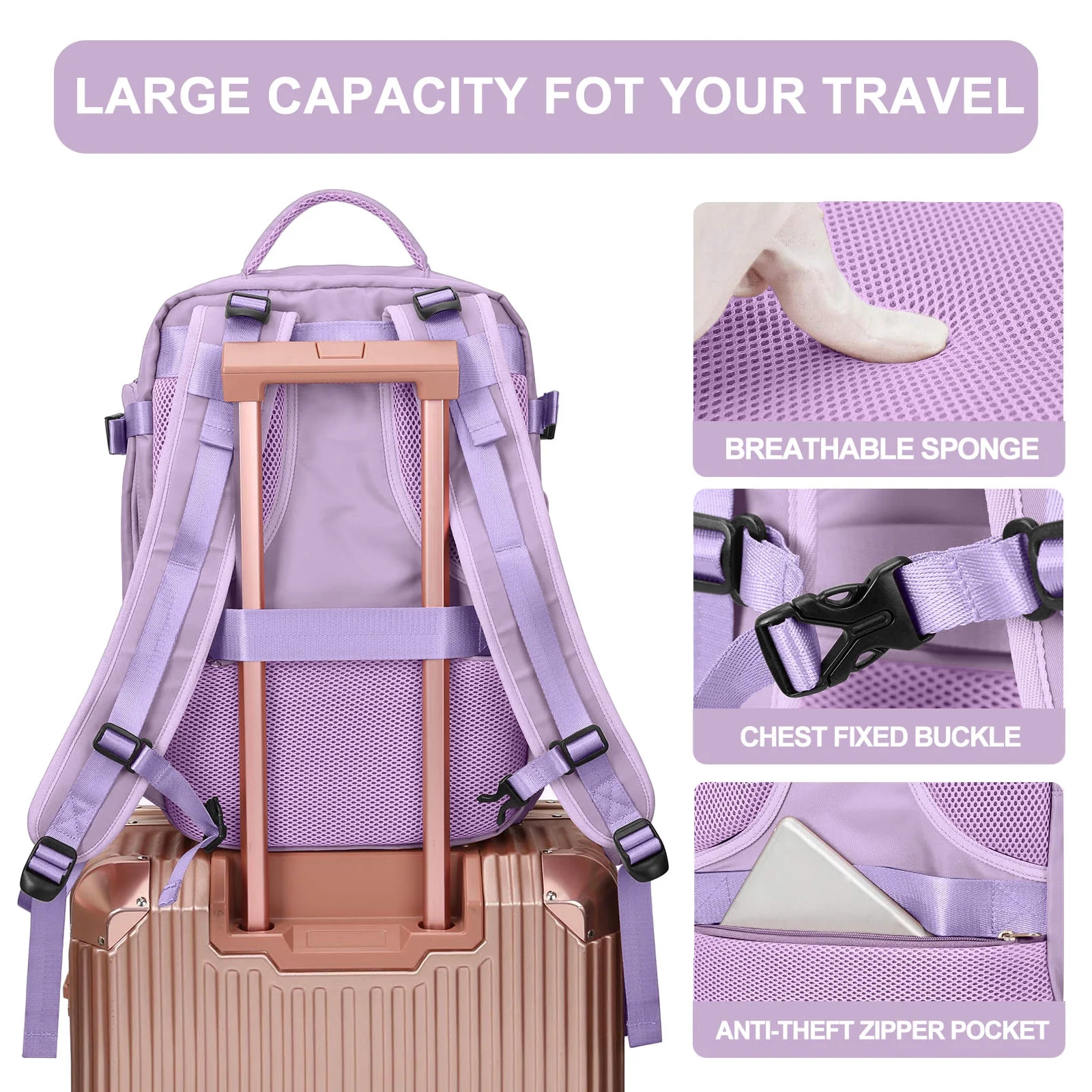 Large Travel Backpack for Women Men Laptop Bag Airline Approved Carry on Backpac