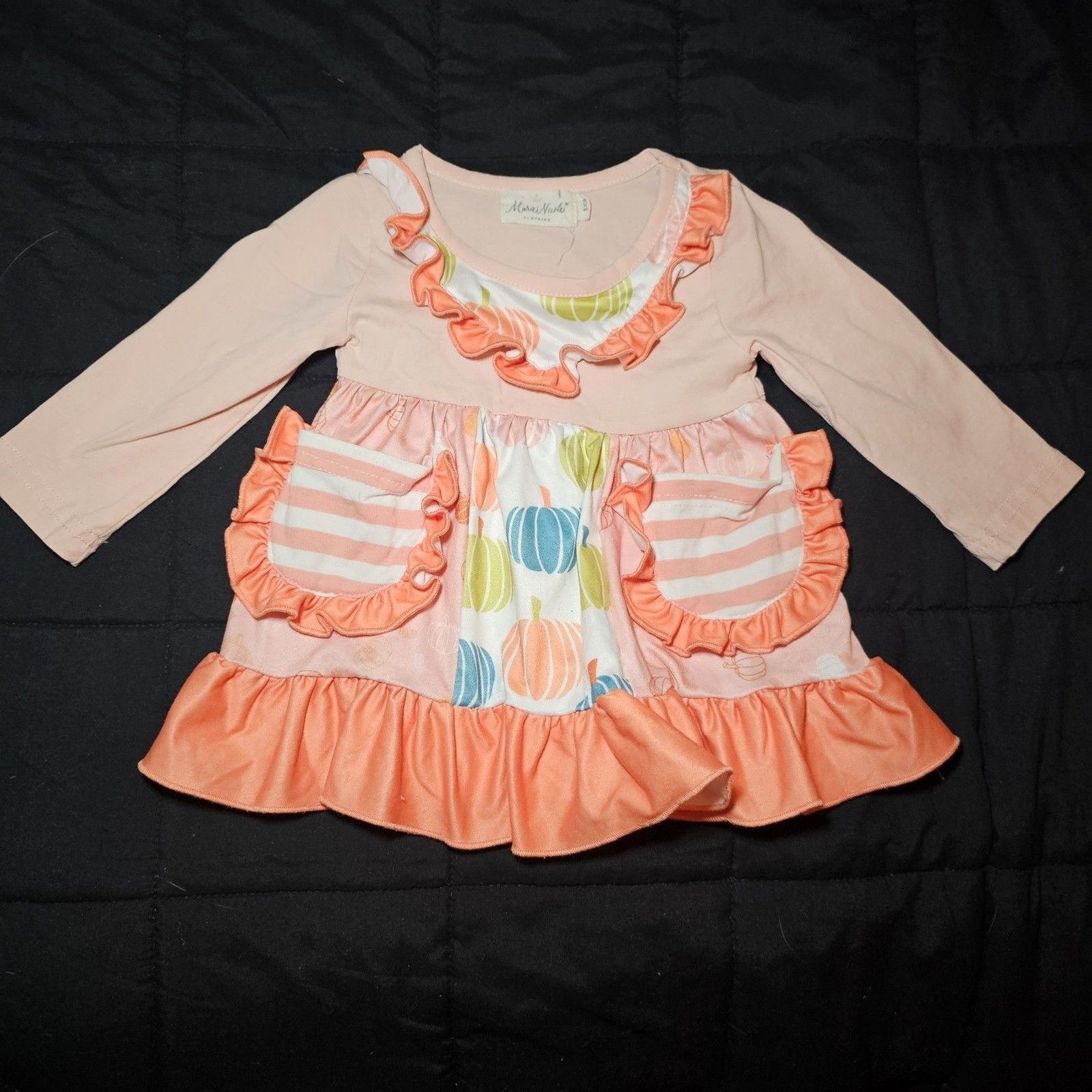 Marie Nicole Pumpkin Ruffle Tunic Dress Top 3XS