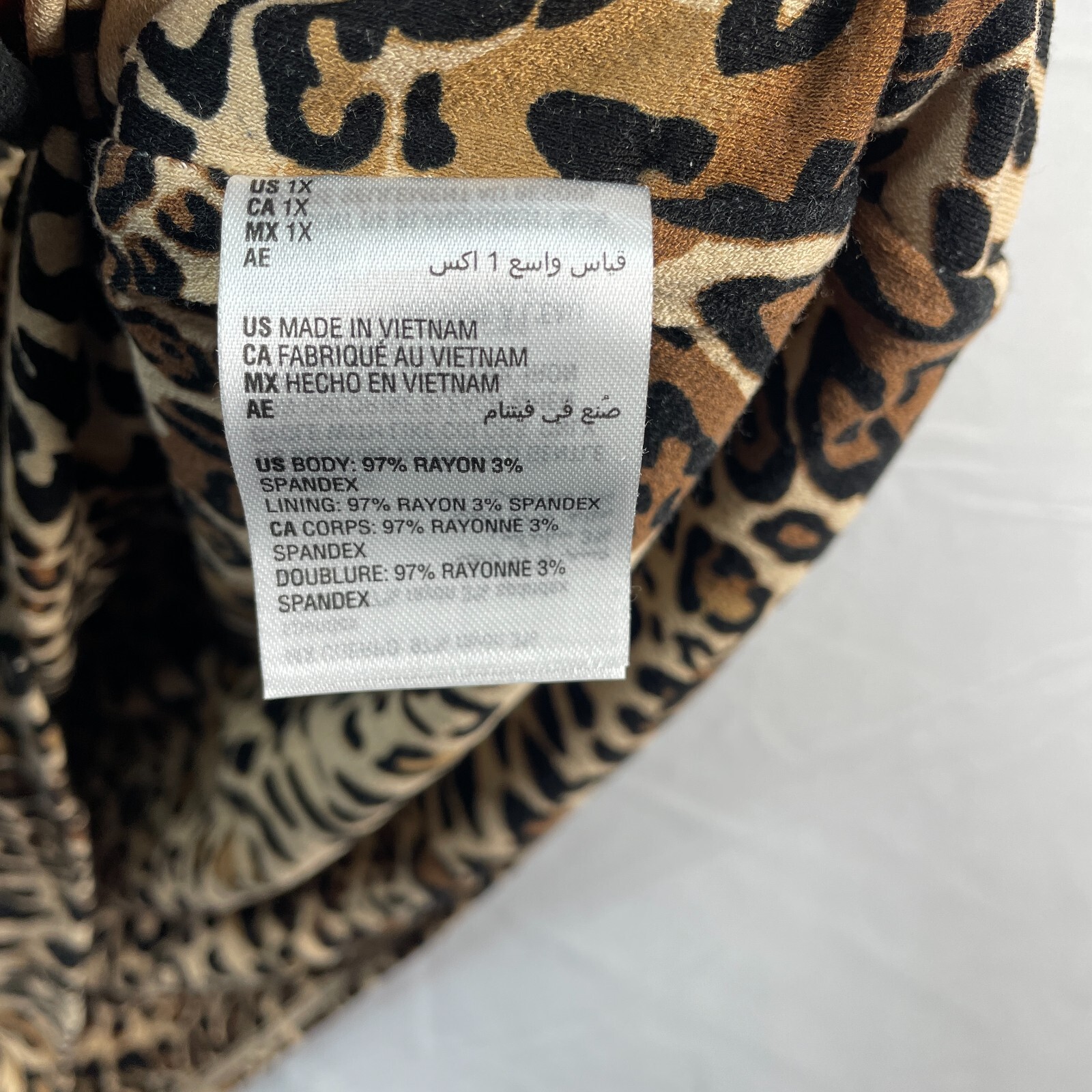 Bar III Dress Womens Plus size 1X Animal Cheetah Print Bodycon Stretch New