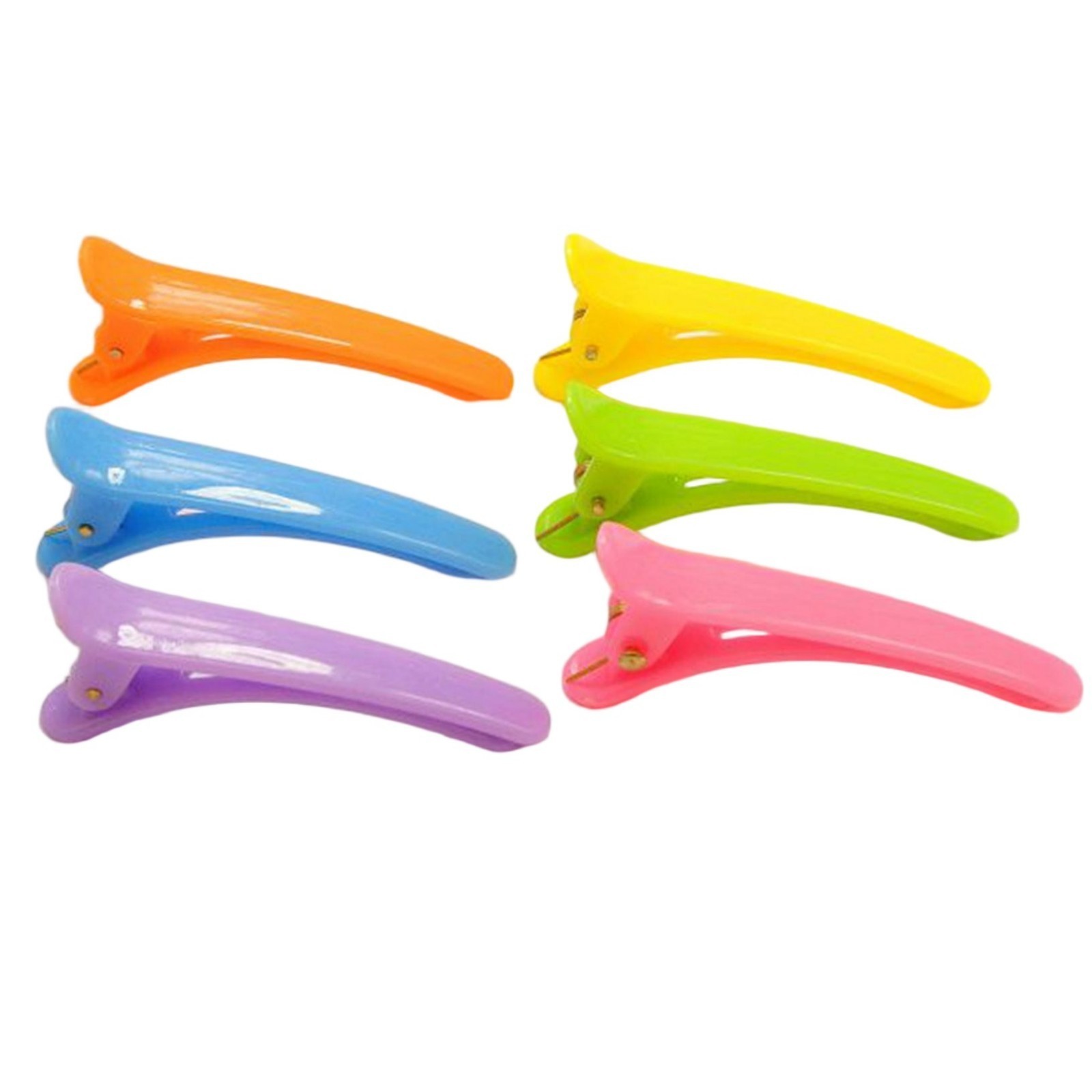 50pcs Mixed Bubblegum Color Hair Clips – 45mm Plastic Prongs Alligator Clips
