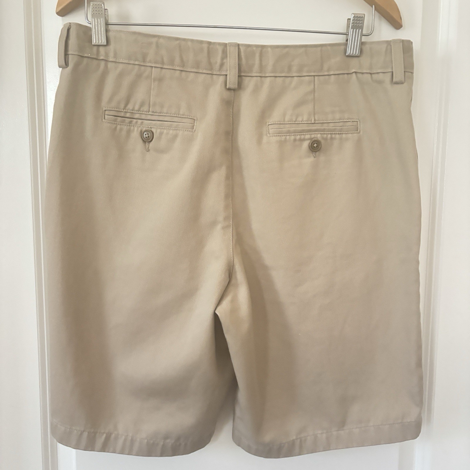 Lands End OEKO Tex Khaki Chino Men’s Shorts Sz 18H Golf Preppy Big& Tall Wst 34*