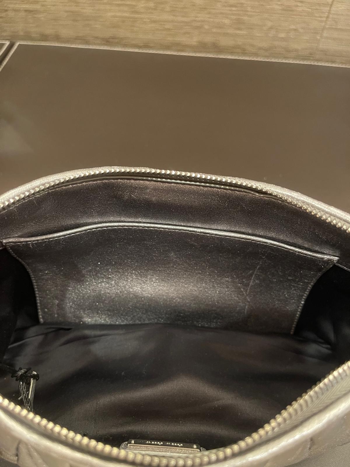 Silver Miu Miu Matelasse Metallic Leather Clutch or Crossbody Bag