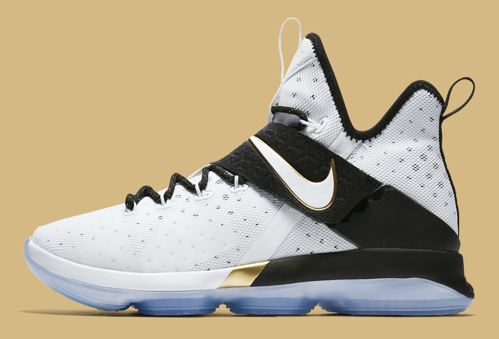 Nike LeBron 14 BHM (2017) Size 10.5 860634-100 BLACK/WHITE-METALLIC GOLD