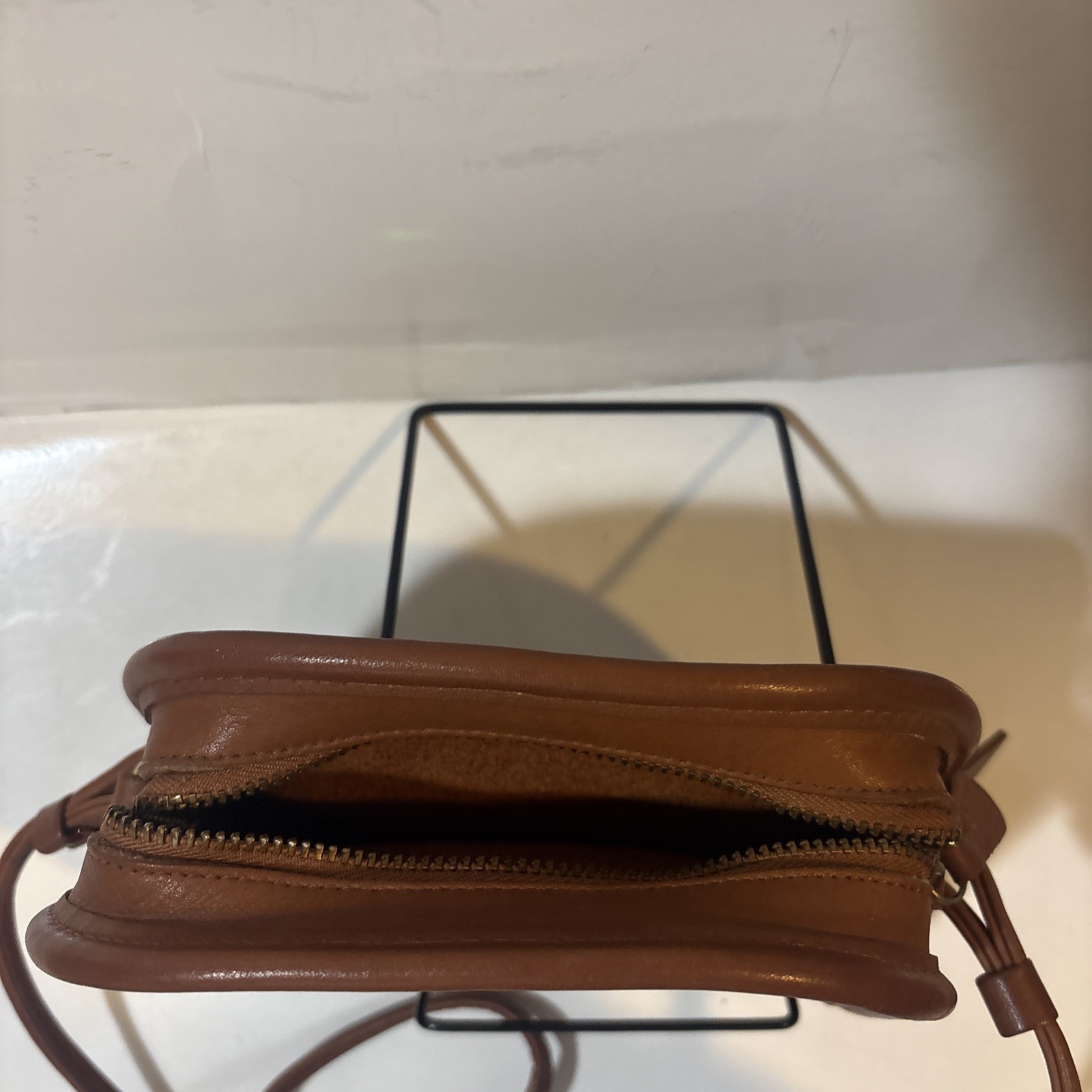 Vintage Coach Abbie Leather Crossbody Bag Glove British Tan Retro 6×6.5in