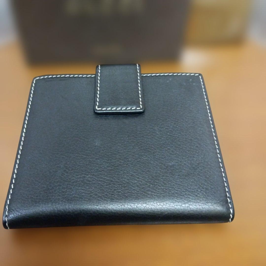 GUCCI Black Leather Bifold Wallet Double Snap Bill Compartment Coin Pocket