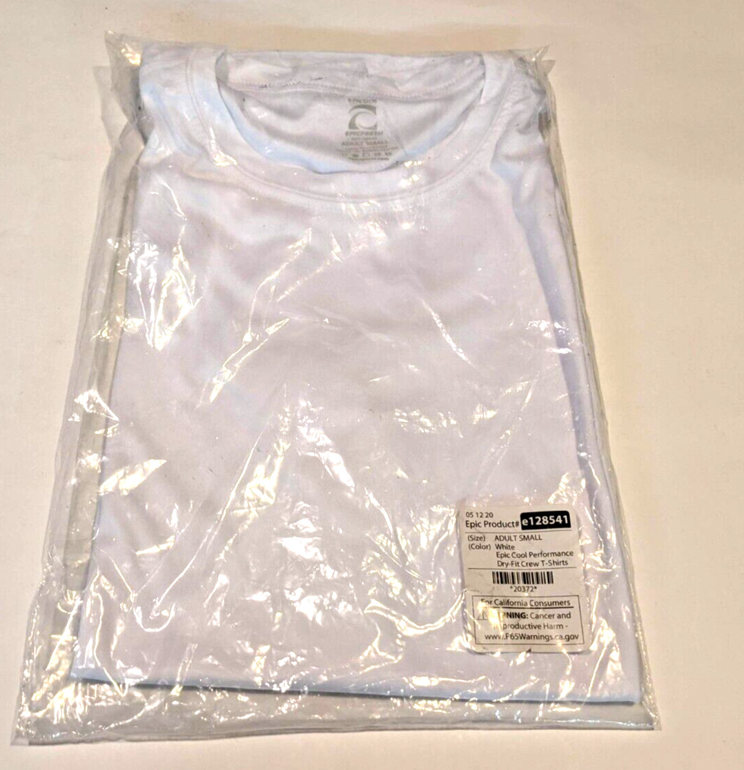 Adult S LIGHT GRAY Epic Cool Performance Dry-Fit Performance Crew T-Shirt