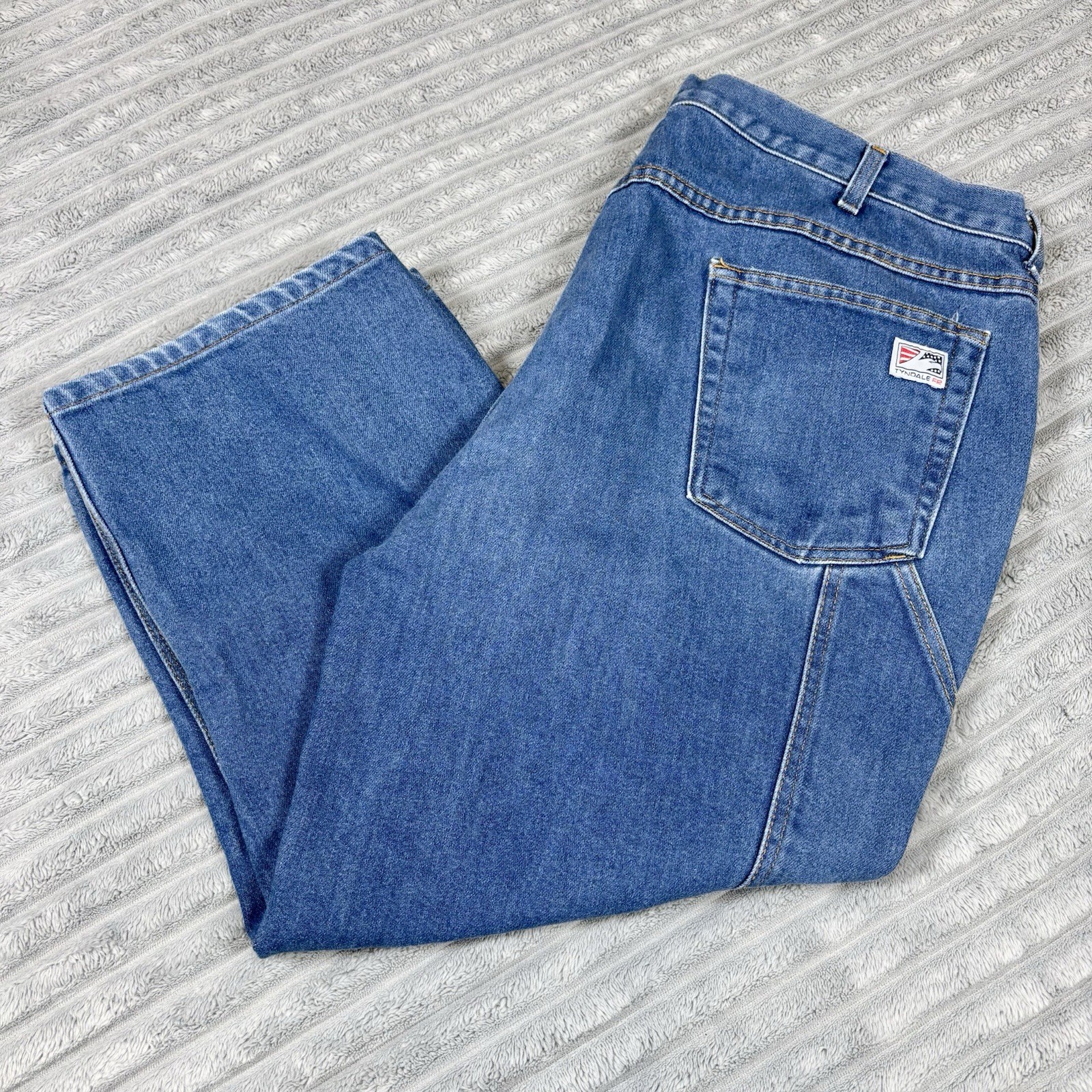 Tyndale FR Jeans Men 42×28 Blue Flame Resistant Cotton Arc F290T Denim blue