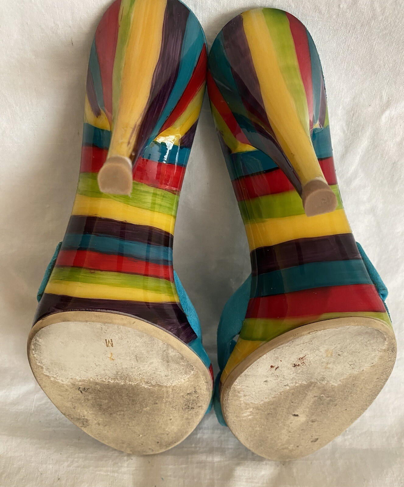 C.2005 Claudia Ciuti Nova Turquoise Suede Slide – Size 7