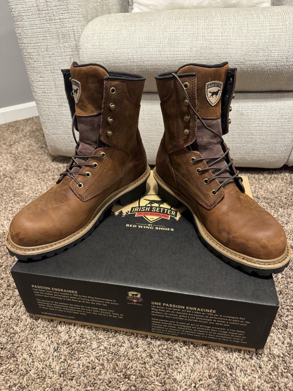 Men’s Irish Setter Mesabi 8” Logger Boots Steel Toe Waterproof Size 9D