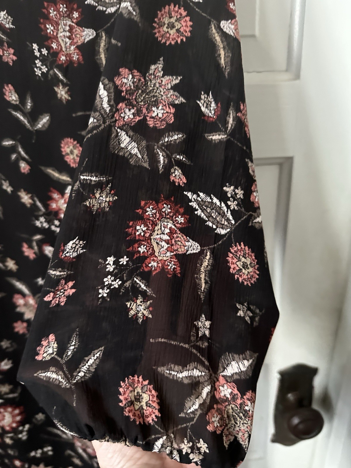 Garnet Hill Dress Size 10 Sheer Floral Print Silk Layered Slip