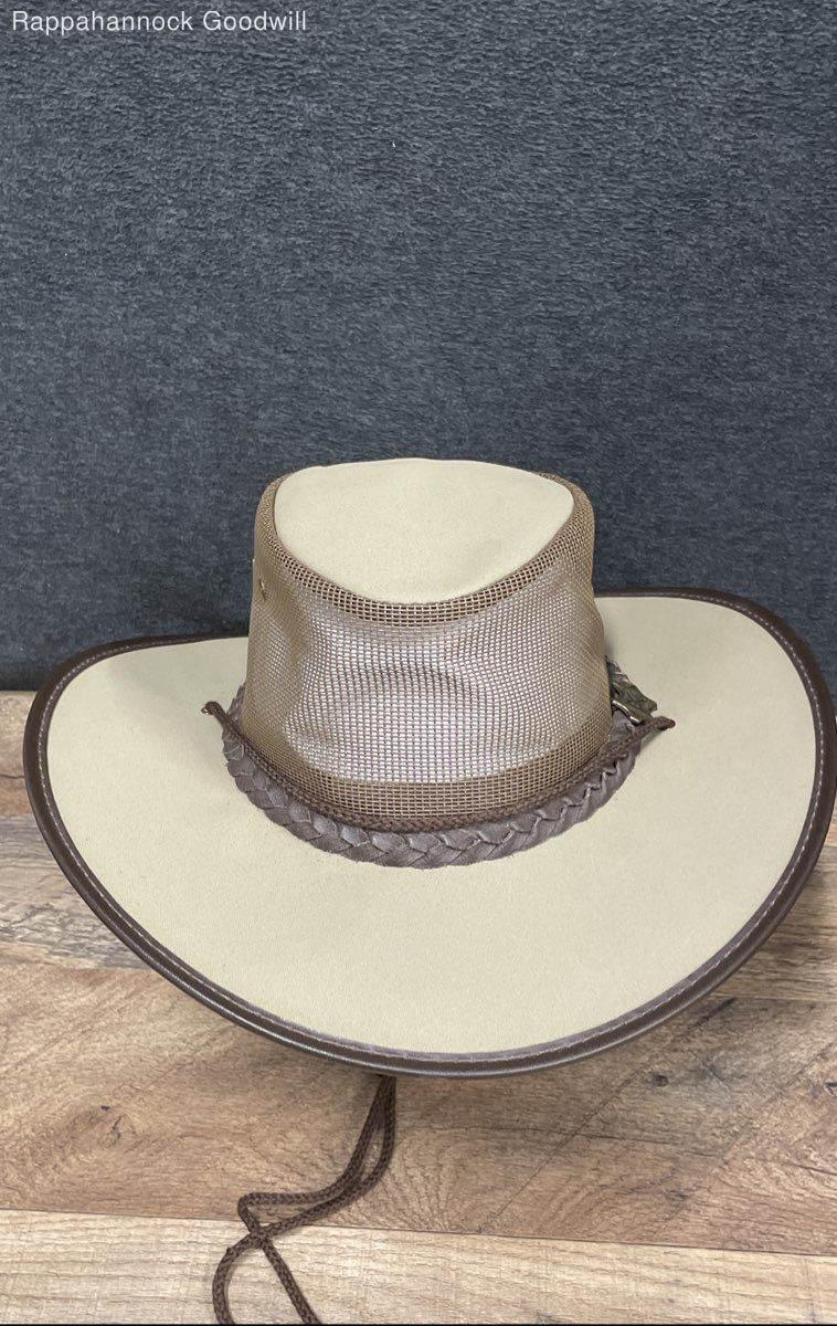 B.C. Hats Men’s Tan Canvas Mesh Breezer Australian Outback Bush Hat Size S