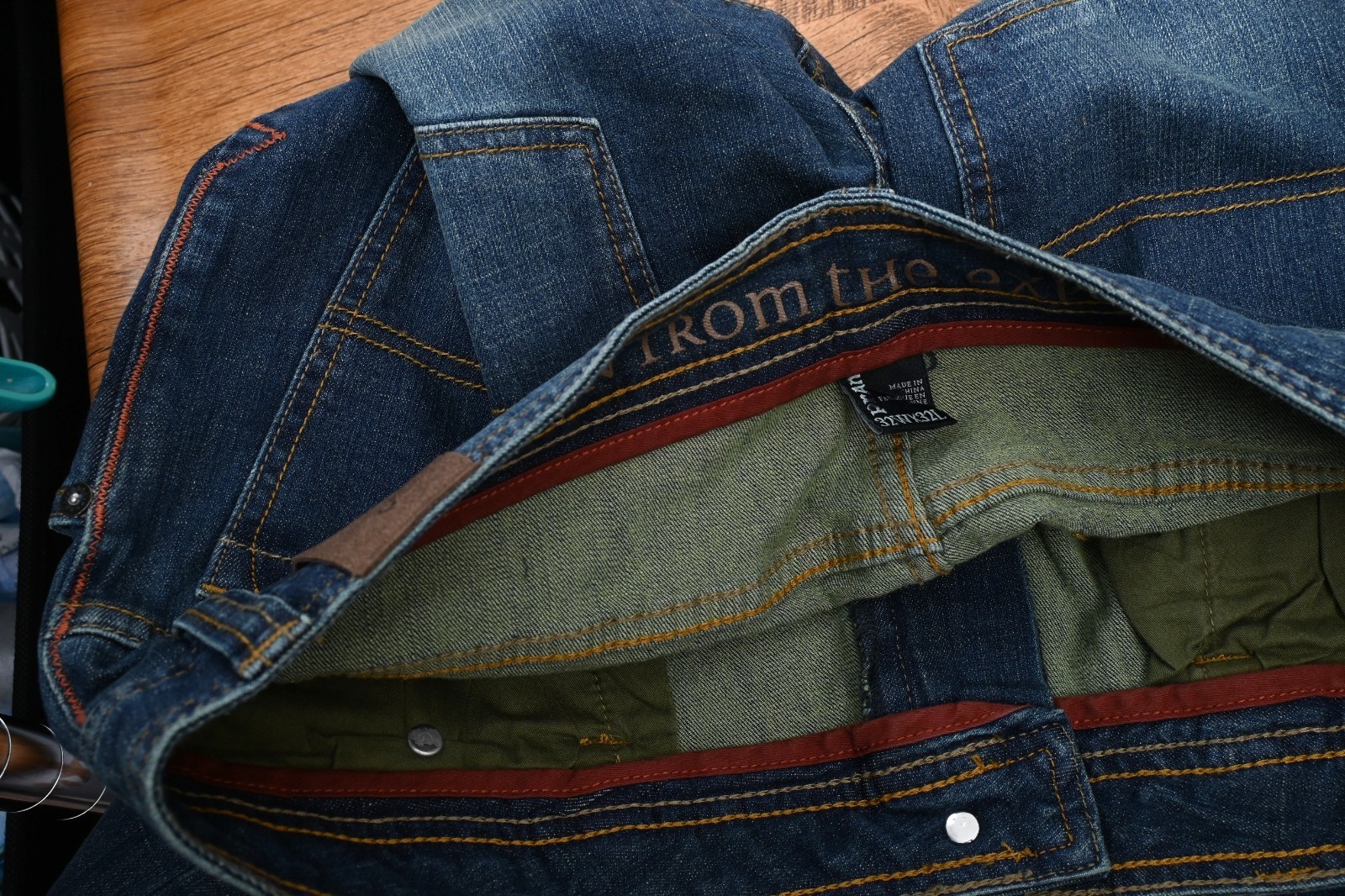 Prana Breathe 32WX32L Straight Denim Jeans 98% Cotton 2% Elastane Wash w/ Colors
