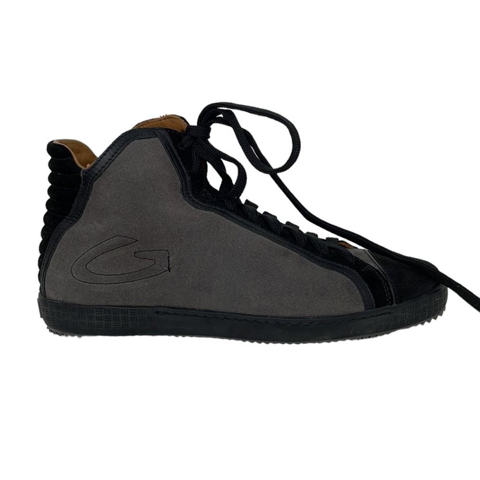 Alberto Guardiani Sneakers Shoes Gray Black Suede Leather Size 37