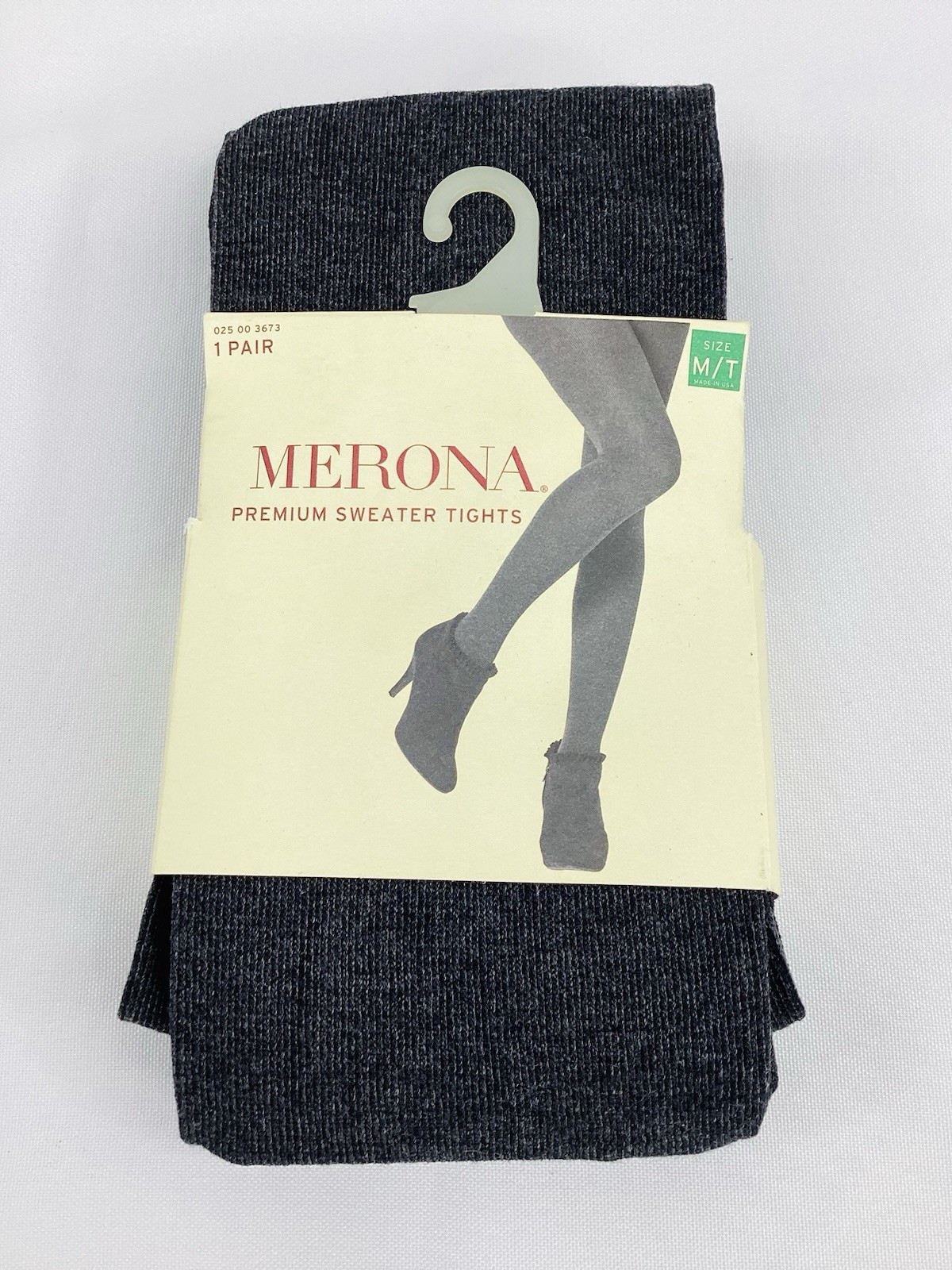 Merona Womens Sweater Tights Size M/T Heather Gray Flat Knit NWT