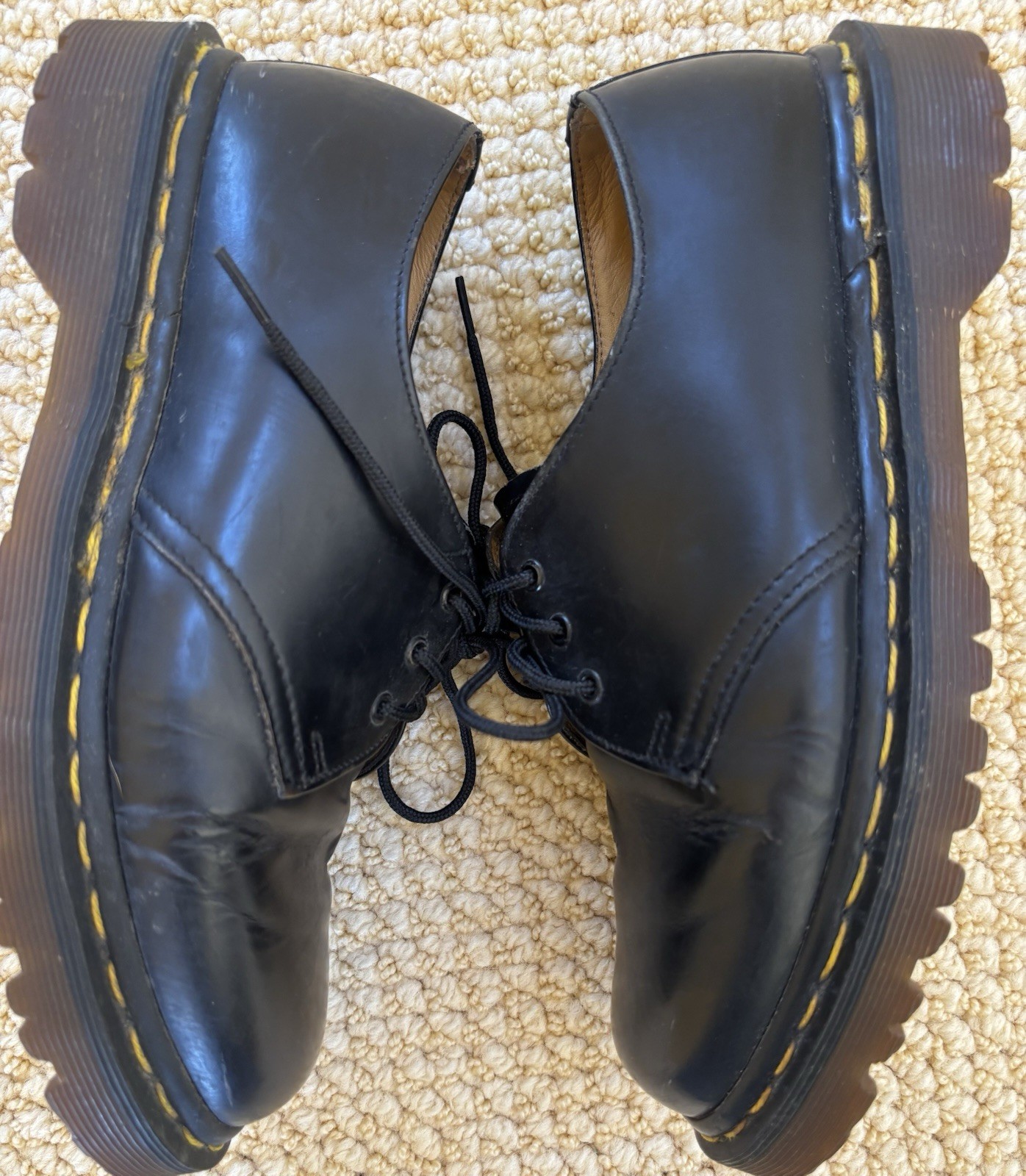 Vintage Doc Martens UK 6D #1461/59 Smooth Leather Oxford Shoes Black ENGLAND