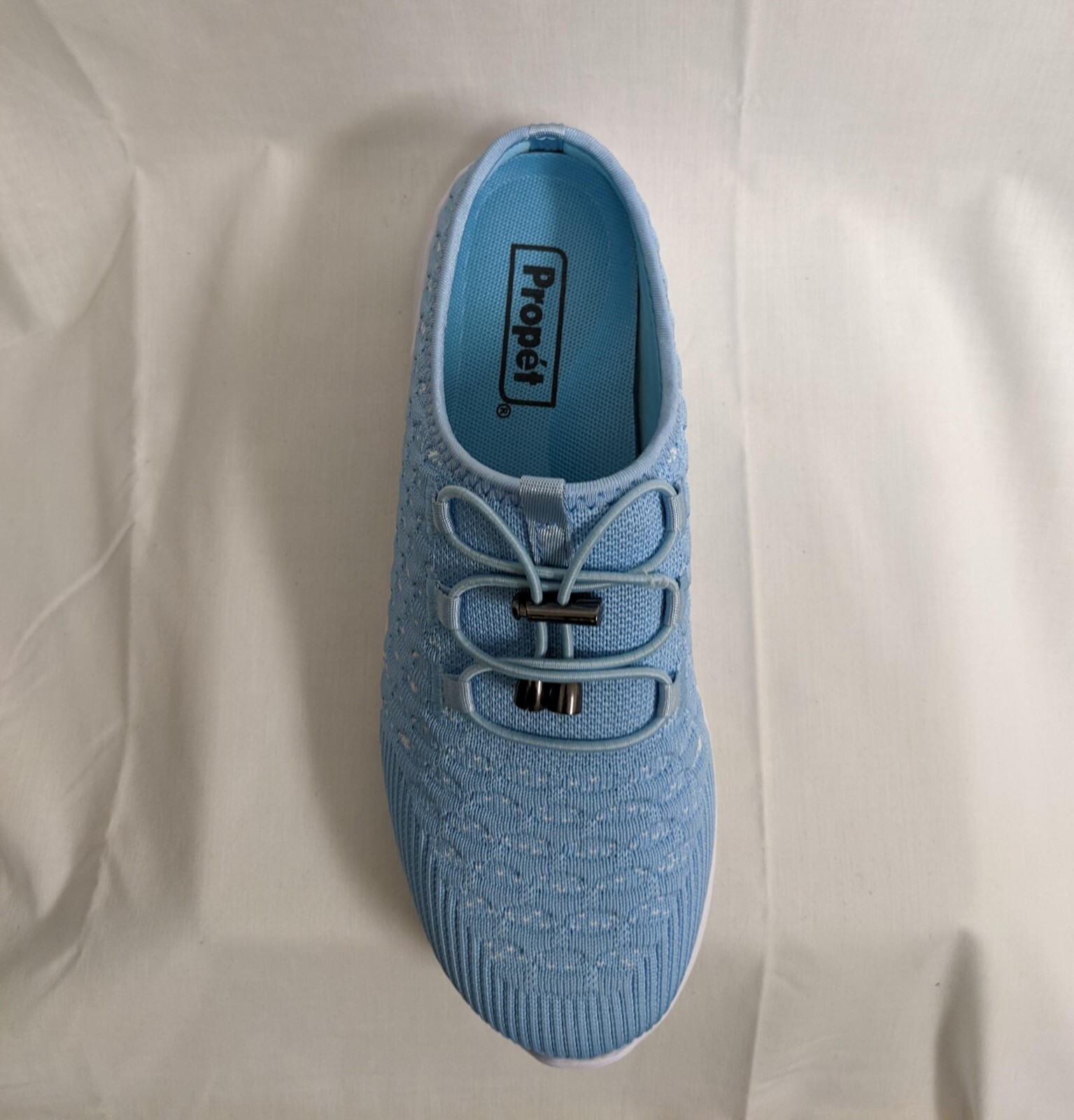 PROPET WAT031 TRAVELBOUND SLIDE BABY BLUE STRETCH KNIT MESH MULE 7.5 X- WIDE