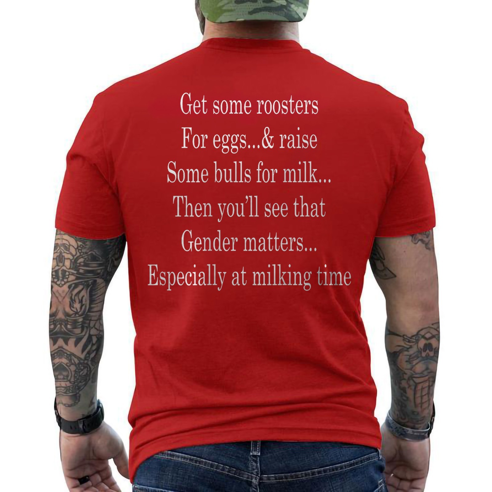Get Some Roosters For Eggs And Raise Some Bulls ON BACK T-Shirt