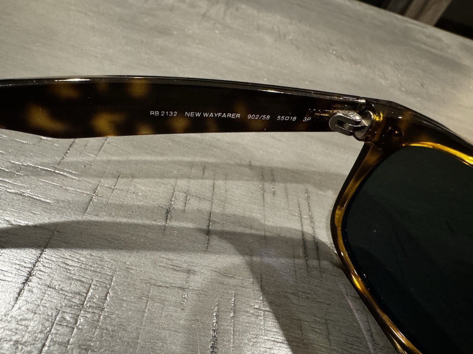 Ray-Ban RB2132 New Wayfarer Polarized Tortoise Brown/Green Sunglasses 145mm
