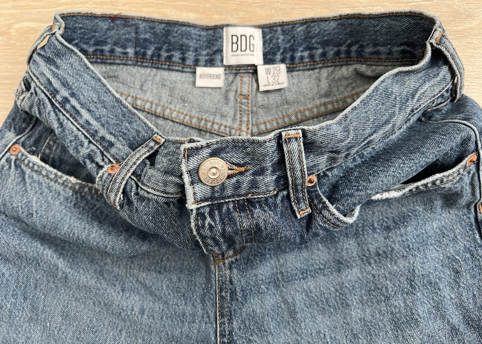 Womens BDG Sustain High Rise Baggy Denim Jeans Boho Hippie (W29 X L32) Boyfriend