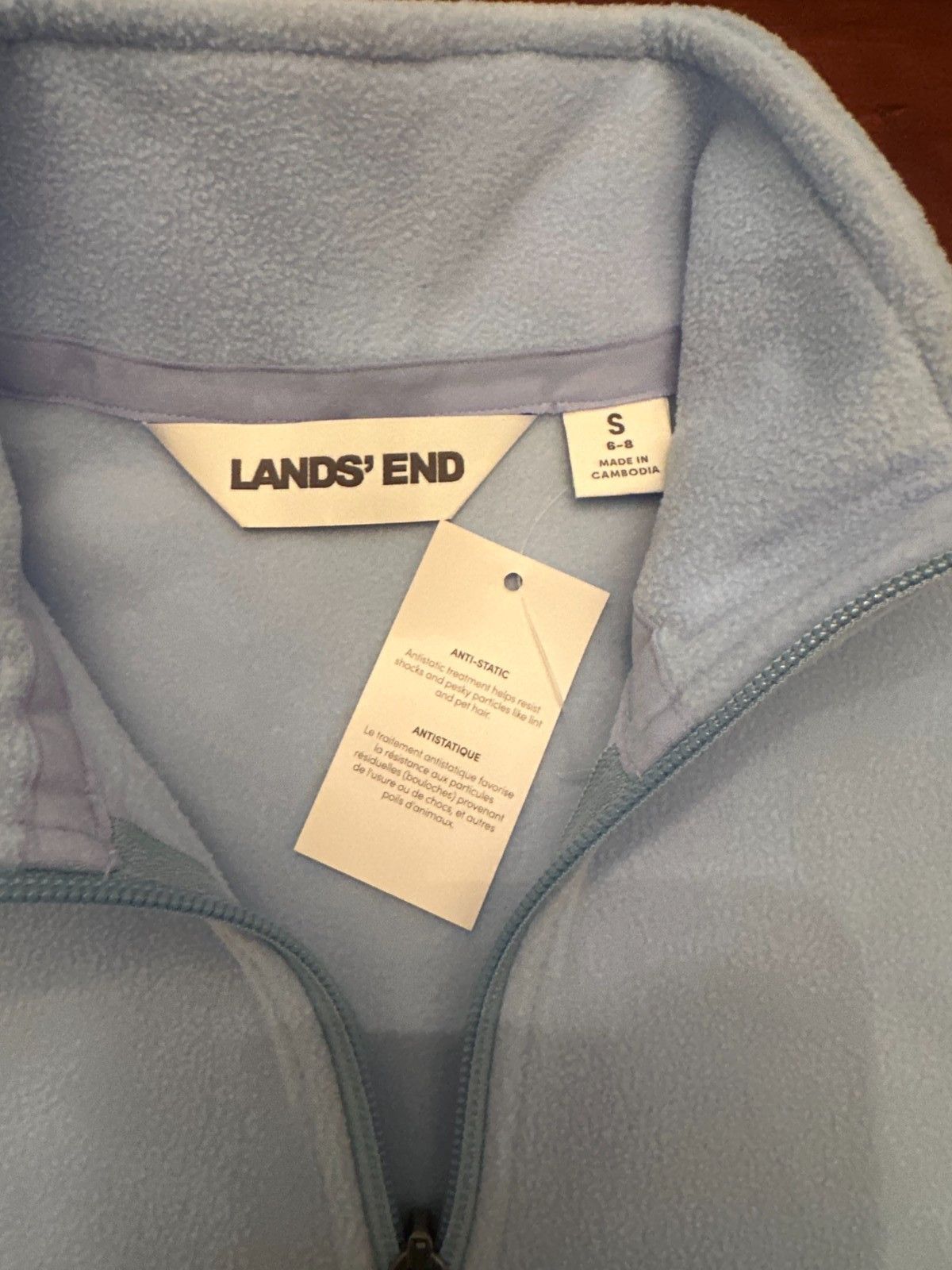NEW LAND’S END light blue CLEAR BLUE SKY FLEECE light ZIP coat WOMENS jacket S
