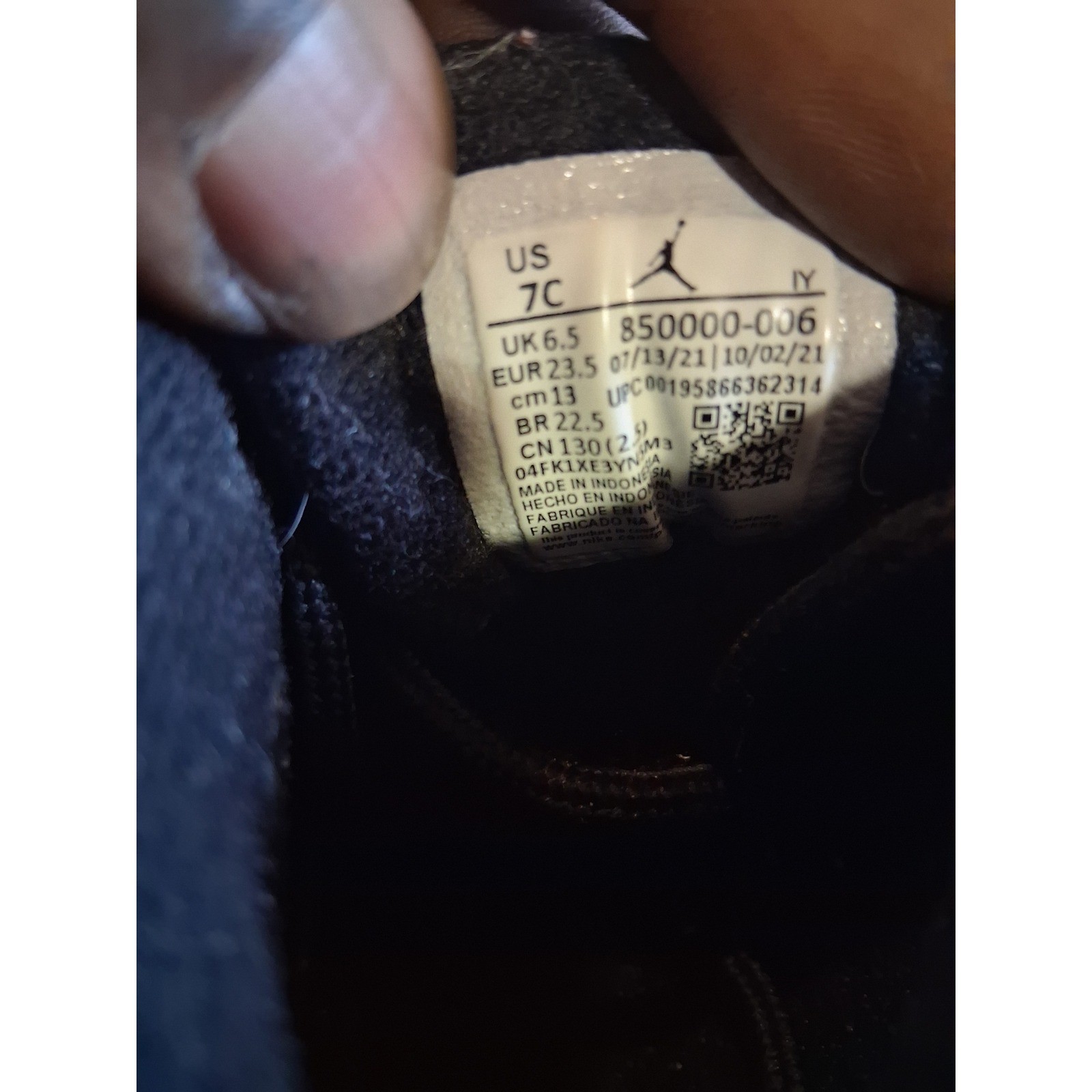 Jordan 12 Retro Playoff Black White Red Toddler Shoes 7C 850000-006