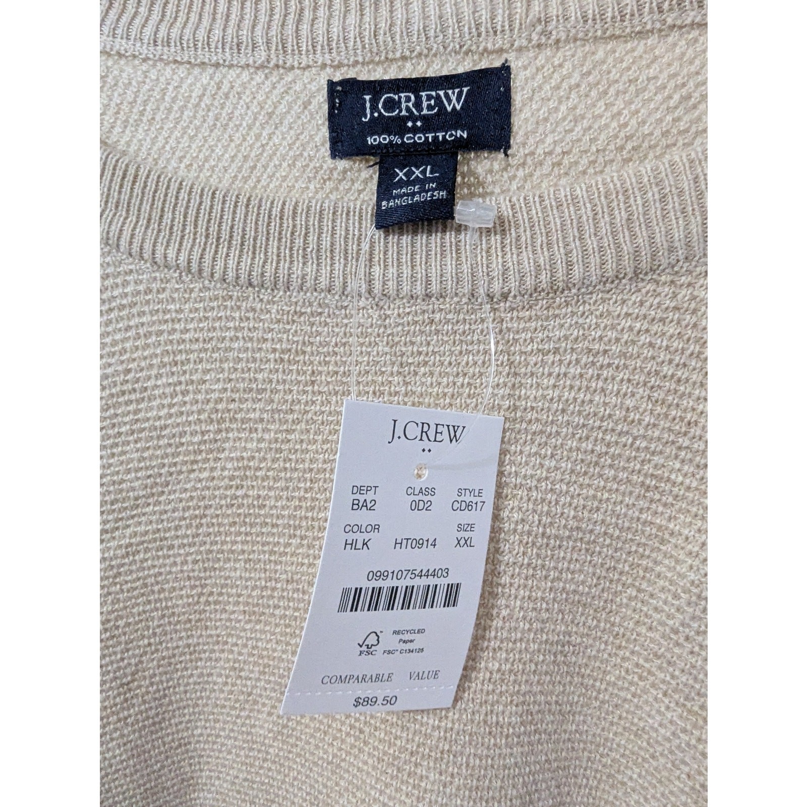 NWT J.Crew Factory Men’s 100% Crewneck Sweater Gray Size L CD617