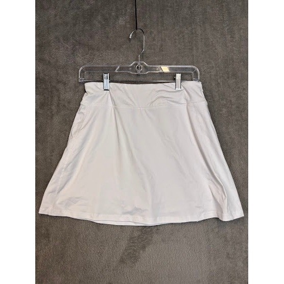 Womens White Athletic Tennis Golf Skort Size Medium Pocket Stretch