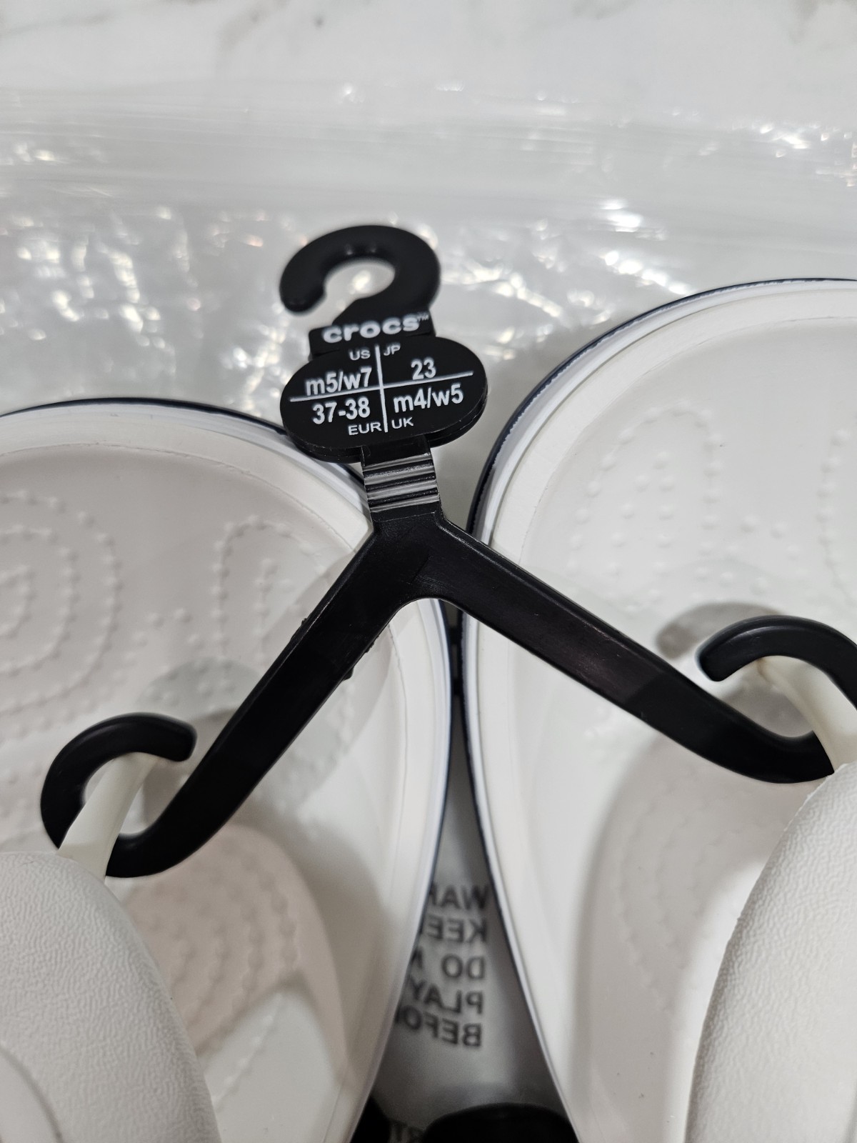 Crocs Bayaband Flip White Navy Comfort Thong Sandals Unisex M5/W7