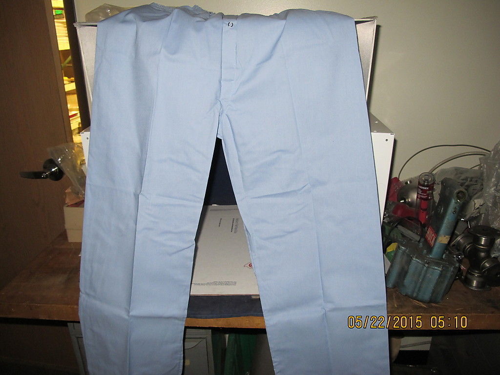 NAVY Medical Light Blue Broadcloth Elastic Waist Pajama Pants Large 29 1/2″ [C3]