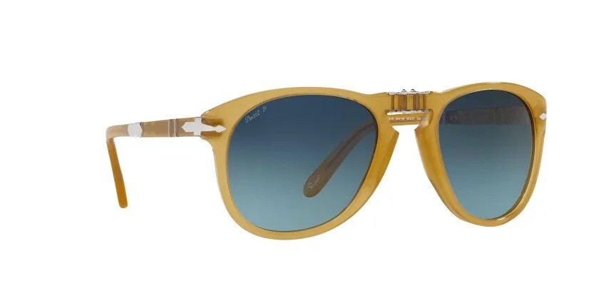 with tags Persol Steve Mcqueen 714SM 204S3 Opal Yellow Blue Polarized Su G2U