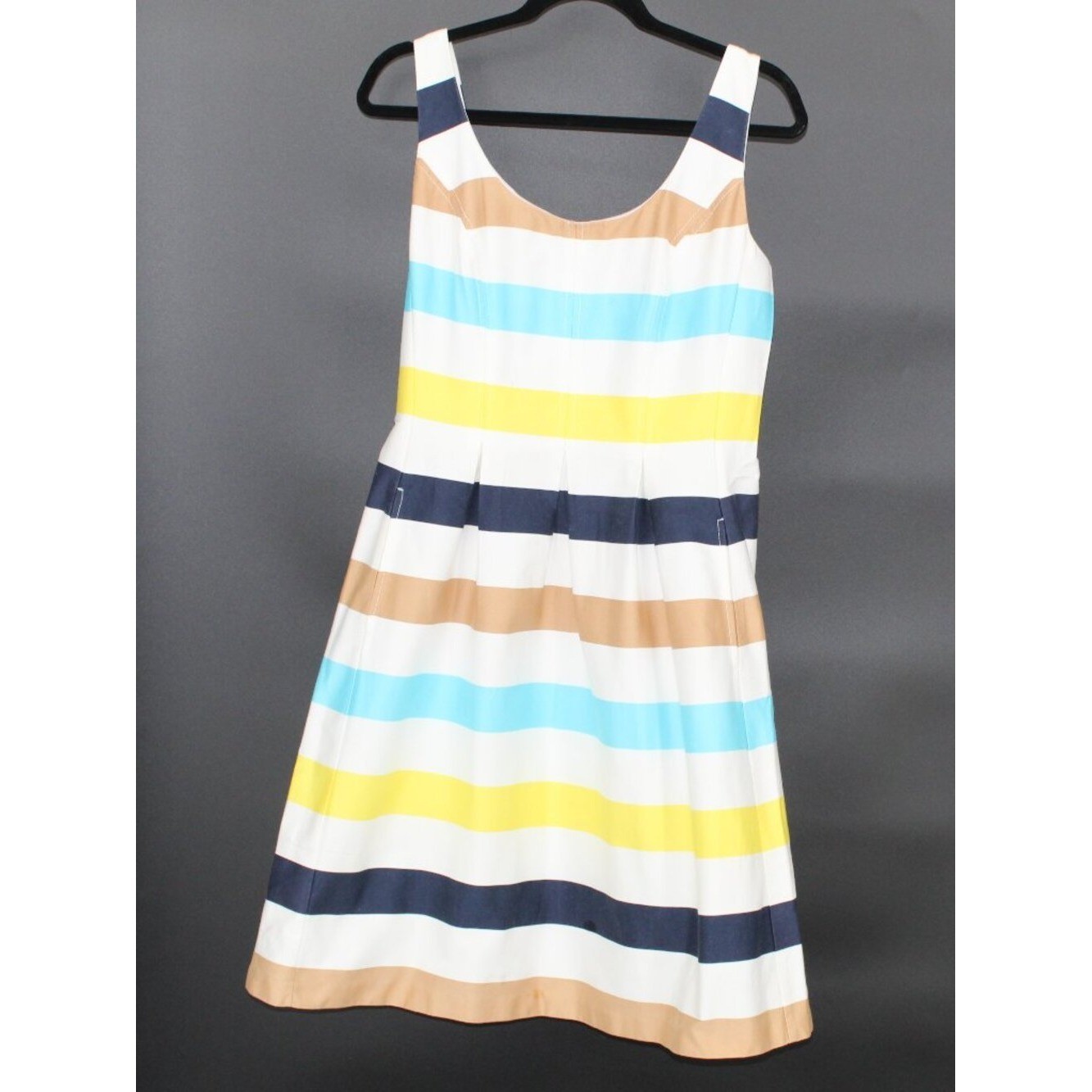 NINE WEST Multi-colored Striped Sleeveless Dress w/ Pockets Size 8 Fit & Flare