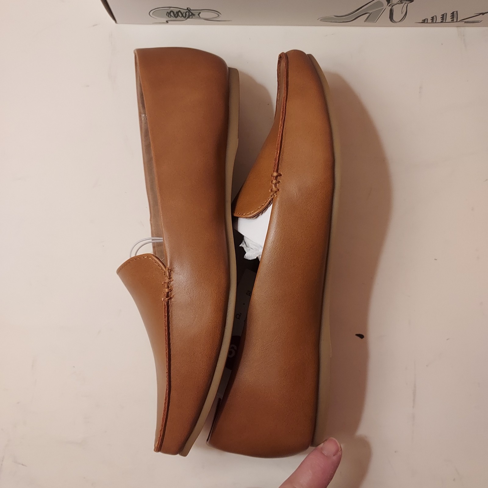 A New Day NWT “Micah” Cognac Brown Memory Foam Loafer Flats Wmn’s Sz 6 1/2