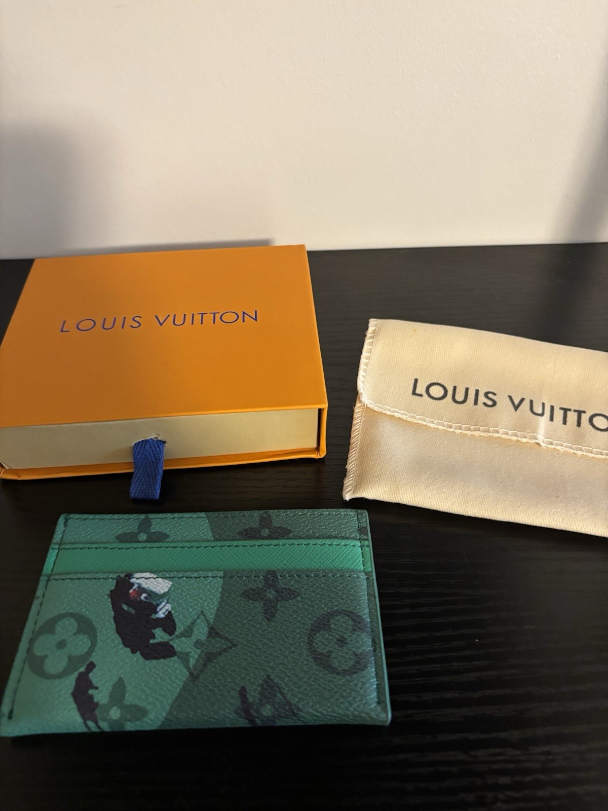 Louis Vuitton Green Monogram Vivienne Leather Card Holder ID/Document Holder