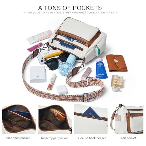 Crossbody Purses for Women, Vegan Leather Shoulder Bag Handbags Medium Bag with