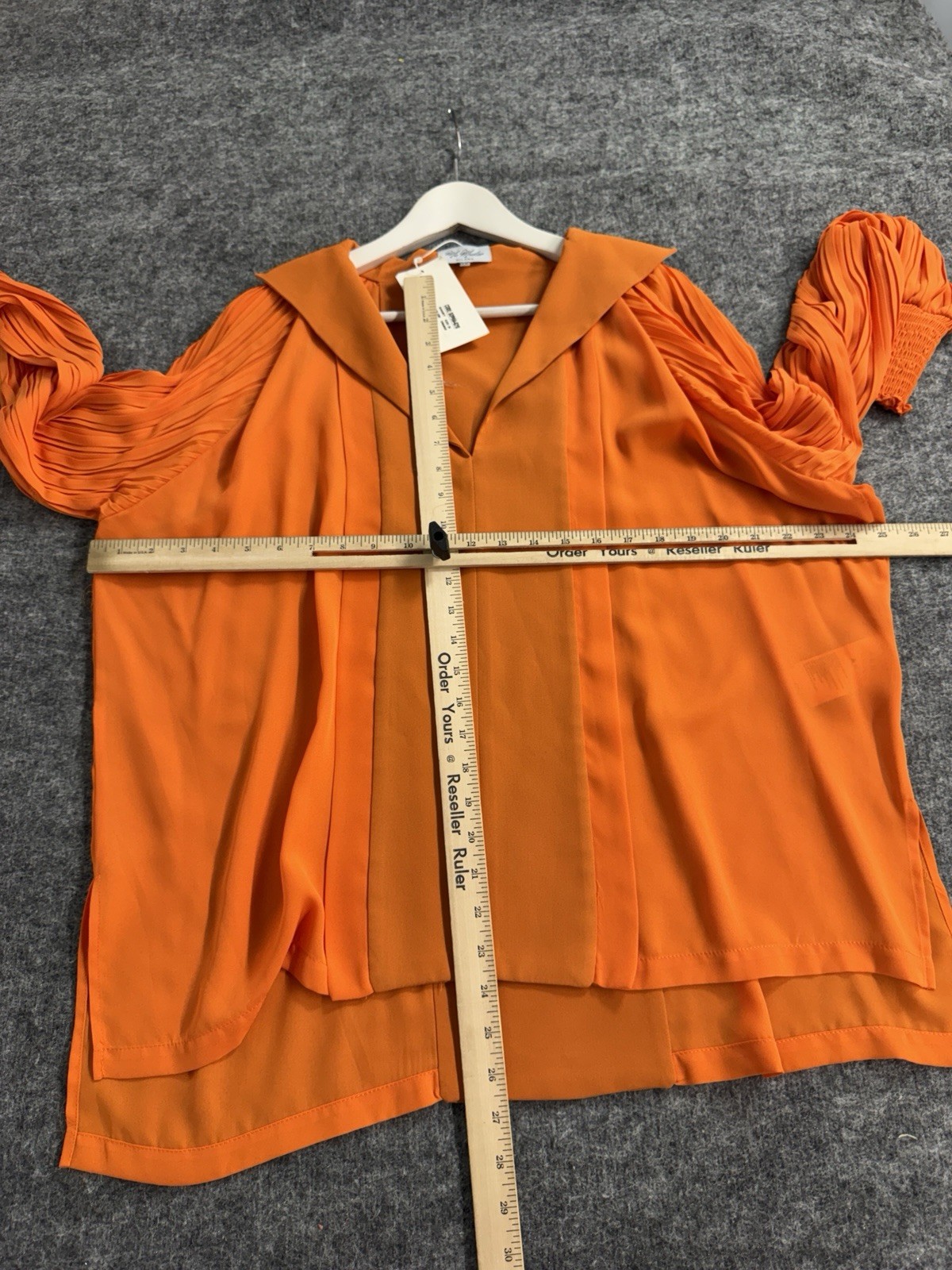 Mia Mulier Milano Blouse Tunic Shirt Medium Orange Oversized Top Italian N46